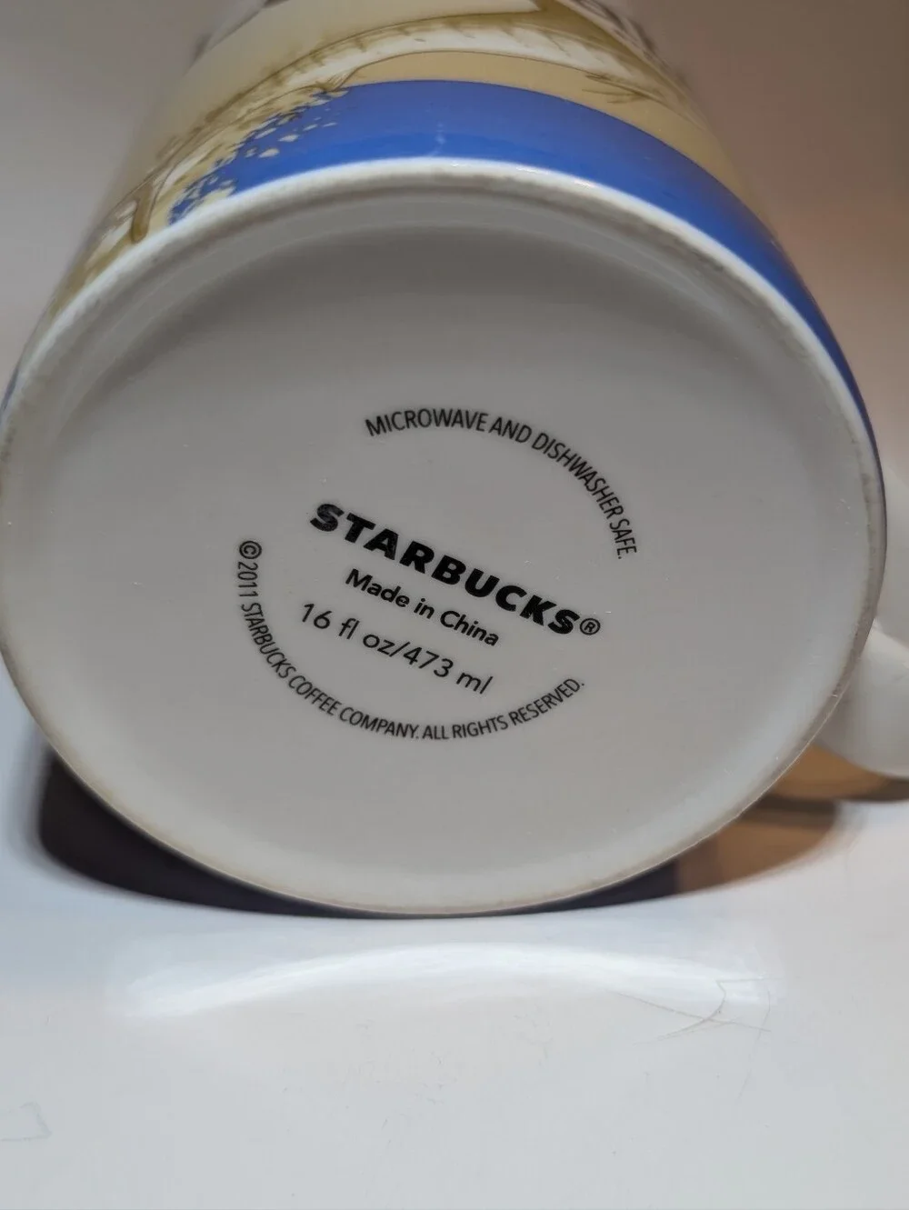 Starbucks Los Cabos Blue & White Fish Graphic Mug 2011